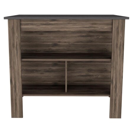 Homeroots Dark Brown and Brown 41in Kitchen Island With Storage 474092