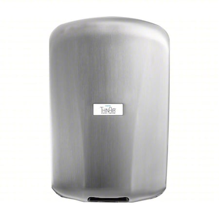 Excel Dryer Automatic Hand Dryer, 14 sec Dry, 208 to 277V AC, Silver, Brushed Stainless Steel 324116H