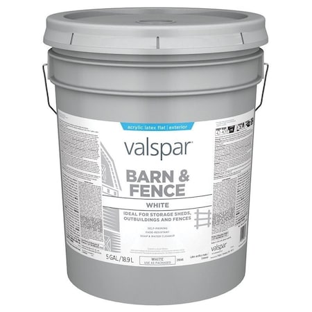Valspar 018008 Barn and Fence Paint, White, 5 gal Pail 3125-70