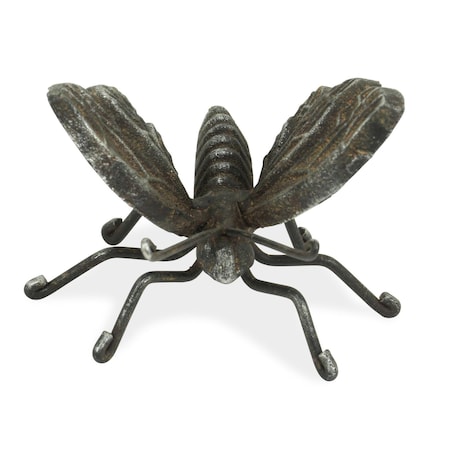 Homeroots 4" Black Cast Iron Butterfly Hand Painted Tabletop Sculpture 483241