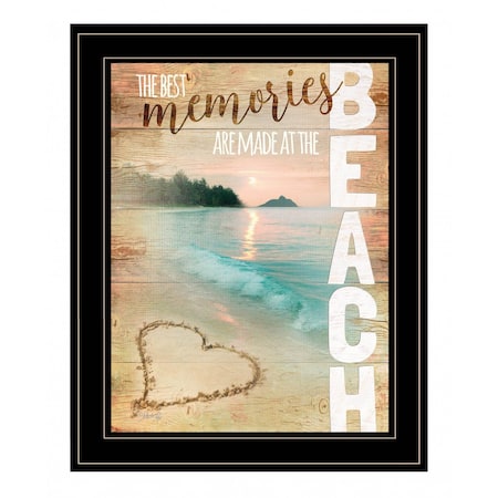 Homeroots Beach Memories 2 Black Framed Print Wall Art 407764