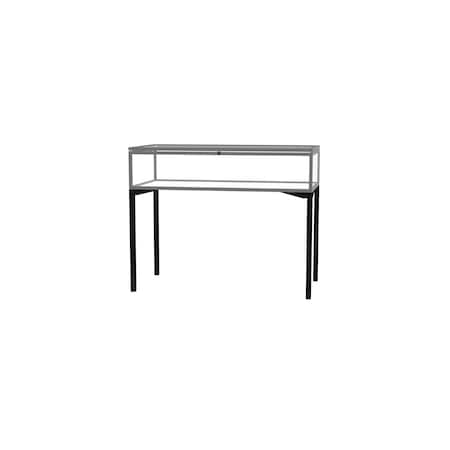 Ghent Table Top Display Case 48x10x24, Hinged Door, Satin 3148HT-SN-LB