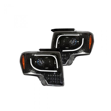 Recon Truck Accessories 13-14 F150(INCL RAPTOR)PROJECTOR HEADLIGHTS W/ULTRA HIGH POWER AMBER LED TURN DRIVE/PASS 264273BKC