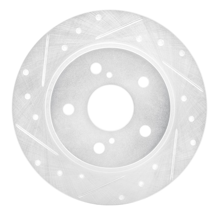Dynamic Friction Co DFC Brake Rotor - Drilled and Slotted - Silver 631-91000L