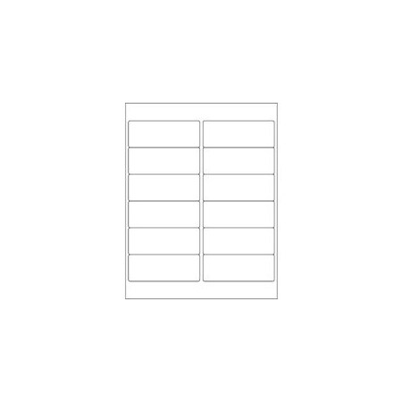 Bubblefast 4 x 1 1/2'' White Rectangle Laser Labels-12 Labels per Sheet BFLL123