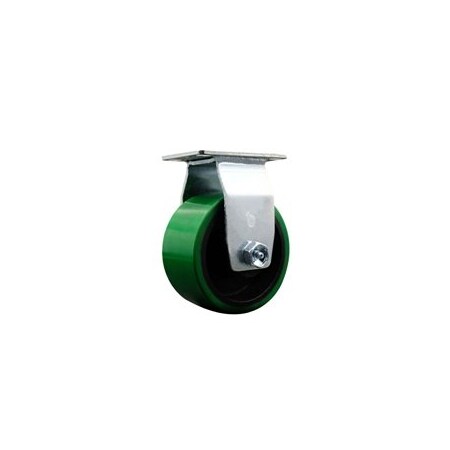 Service Caster 4 Inch Green Poly on Cast Iron Wheel Rigid Caster with Ball Bearing SCC SCC-20R420-PUB-GB