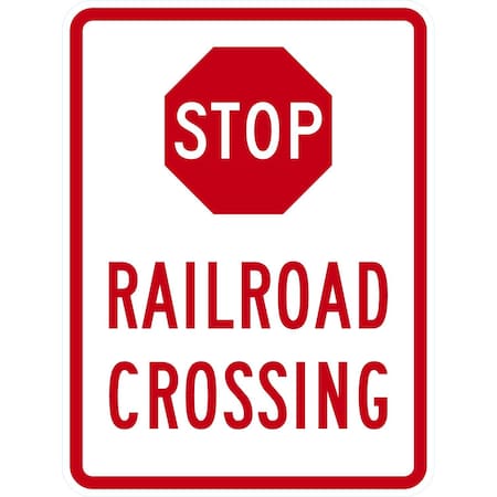Lyle (Stop) Railroad Crossing, 18x24, Non-Reflective, White G-10902-NA_18x24