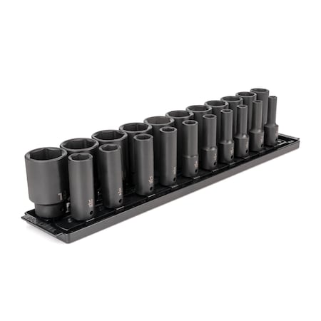 Tekton 1/2 in Drive Impact Socket Set, SAE, 21 pcs SID92103