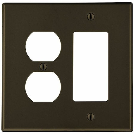 Hubbell Wiring Device-Kellems WALLPLATE, 2-G, 1) DUP 1) DEC, BR P826