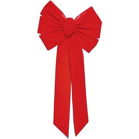 Holiday Trims Outdoor Bow, 1 in H, Velvet, Red 7347