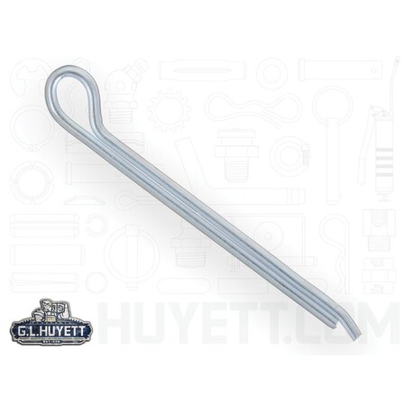 Huyett Hammerlock Cotter Pin, Zinc Plated Carbon Steel, 0.250 in Dia x 3.000 in Effective Length CPHZ-250-3000