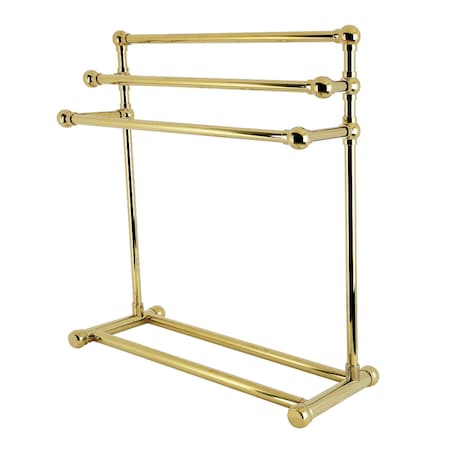 Kingston Brass 28" Freestanding Pedestal 3-Tier Towel Rack, Polished Brass SCC8232