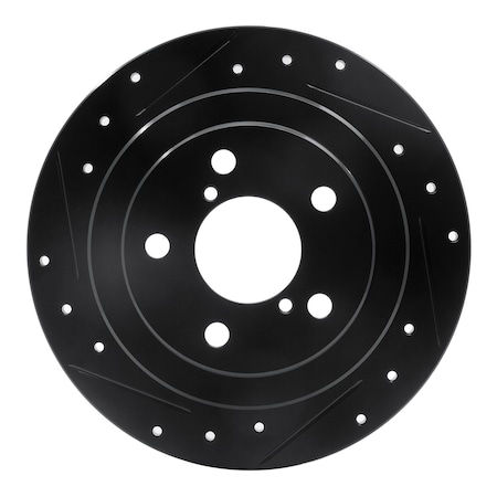 Dynamic Friction Co DFC Brake Rotor - Drilled and Slotted - Black 633-13008L
