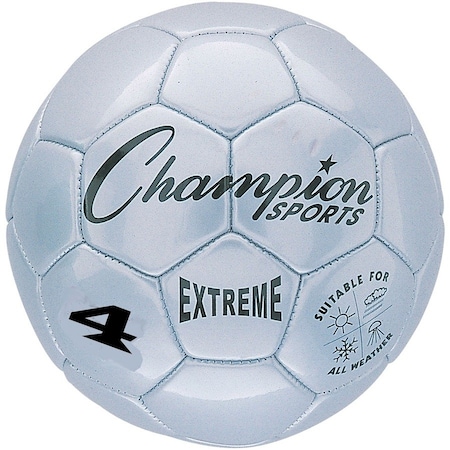 Champion Sports Extreme Soccer Ball, Silver, Size 4, PK2 EX4SL