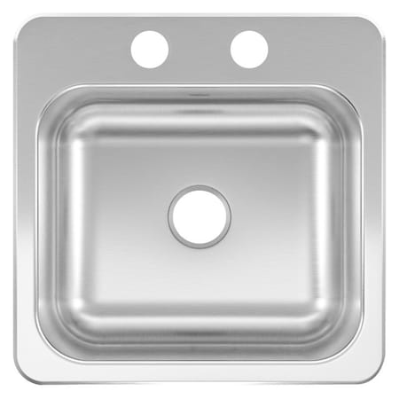 Kindred KINDRED CSLA1515-6-2CBN Bar Sink Bowl, 11 in W Bowl, 6 in D Bowl, 1 -Bowl, Stainless Steel CSLA1515-6-2CBN