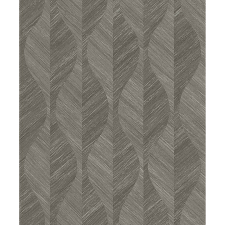 Advantage Oresome Dark Grey Grey Ogee Wallpaper 4025-82509