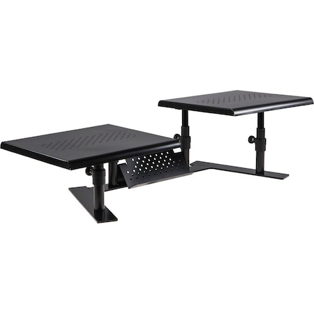 Allsop Metal Art ErgoTwin Height Adjustable Dual Monitor Stand 31883, PlBk ASP31883