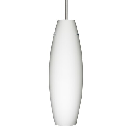 Besa Lighting Besa Suzi 18 Pendant, Opal Matte, Satin Nickel Finish, 1x 11W LED 1JT-412707-LED-SN