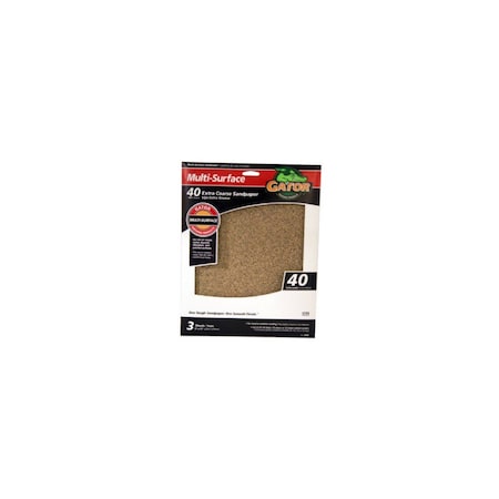 Gator Finishing Sanding Sheet, 9 in L, 11 in W, 60, 100, 150, 220 Grit, Coarse/Extra Fine/Fine/Medium, 5PK 4444