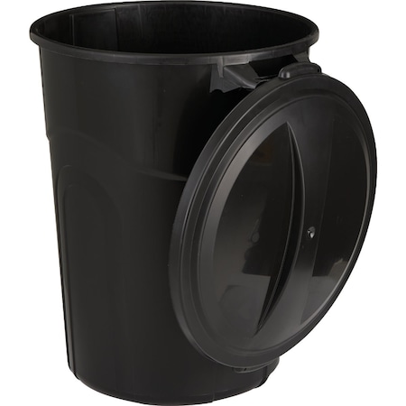United Solutions Rough & Rugged 32 Gal. Black Trash Can with Lid TI0020