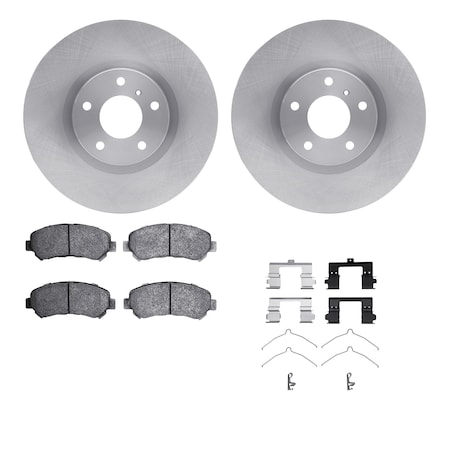 Dynamic Friction Co DFC Brake Rotor with 5000 Brake Pads and Hardware Kit 6512-67347