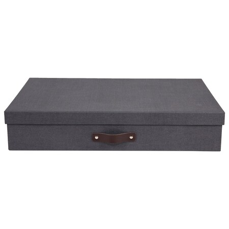 Bigso Sverker Canvas Fiberboard Legal/Art Storage Box, 3.3 x 17.1 x 12.2 in, Black, 5PK 9341C6849LEA648