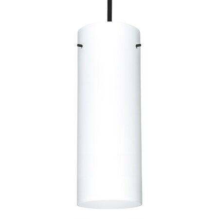 Besa Lighting Besa Stilo 18 Stem Pendant, Opal Matte, Black Finish, 1x 11W LED 1TT-412807-LED-BK