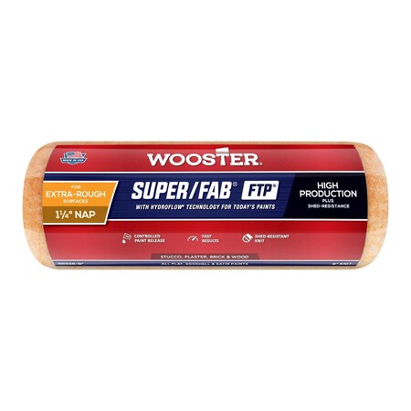 Wooster Super/Fab Synthetic Blend 9 in. W X 1-1/4 in. Regular Paint Roller Cover 1 pk RR926-9