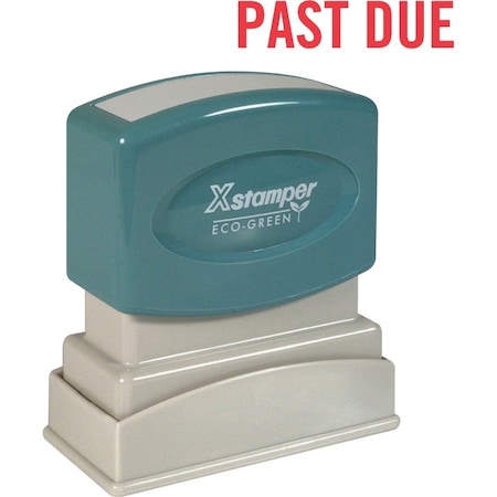 Shachihata Xstamper Pre-Inked Message Stamp, PAST DUE, 1-5/8" x 1/2", Red 1362