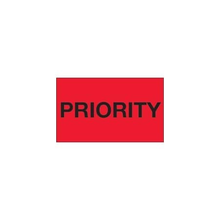 Bubblefast 3 x 5'' - ''Priority'' Fluorescent Red Labels BFDL1121