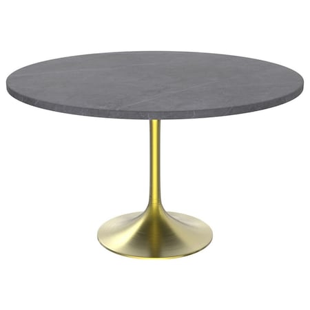 Leisuremod Round 47.24 in W, 29.34 in L, Sintered Stone/Stainless Steel, Grey VT23BG-48GRS