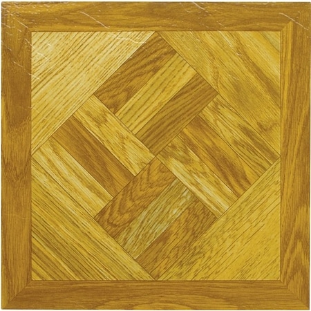 Prosource Vinyl Floor Tile, 12 in L Tile, 12 in W Tile, Square Edge, Wood Geometric, 45PK ELE-1518-3L