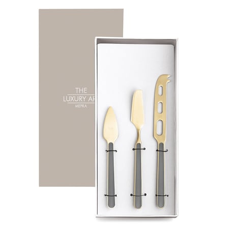 Mepra Fantasia Ice Gold Cheese Knives - 3 Pieces - Vicuna 10I64403OI