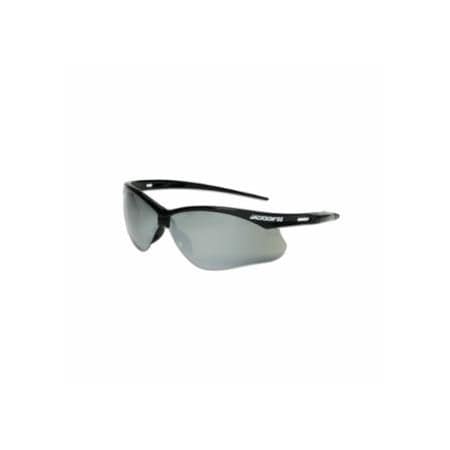 Jackson Safety SG Series Safety Glasses, Smoke Mirror Poly Lens, Hardcoat Anti-Scratch, Black Poly Half-Frame 138-50006