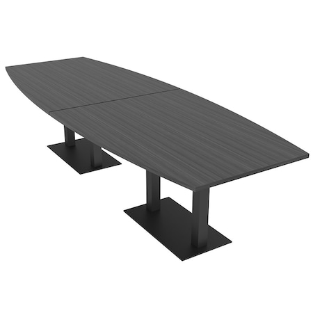 Skutchi Designs Boat Conference Table With Power Unit, 48 in W, 144 in L, Grey HAR-BOT-48x144-DOU.BK-WA7949-NA