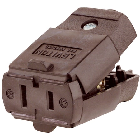 Leviton 15A 125V 2-Wire 2-Pole Hinged Cord Connector Brown 015-102-P