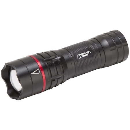Powerzone Tactical Flashlight, AAA Battery, LED Lamp, 500 Lumens, 140 m Beam Distance, 2.5 hrs Run Time 12093