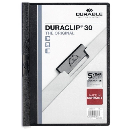 Duraclip Report Cover, 30 Sh, Ltr, Black, PK25 220301