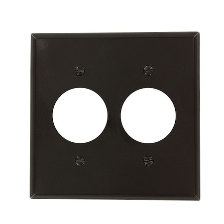 Leviton Receptacle Wallplate, Standard Size, Gang 2, Brown 85052