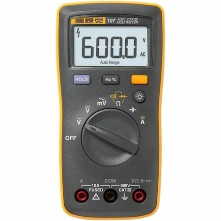 Fluke Digital Multimeter, LCD, 10 A FLUKE-107 ESP