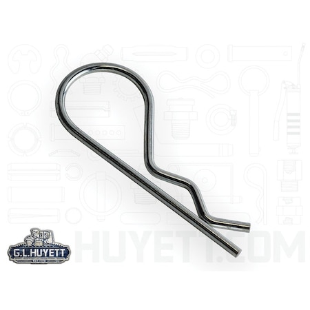 Huyett Bridge Pin, Zn Plt Spg Stl, .094 Wire Dia x 2.312 L x .630 In Eye Dia x Fits .25 to 5/8 Shft BP-207