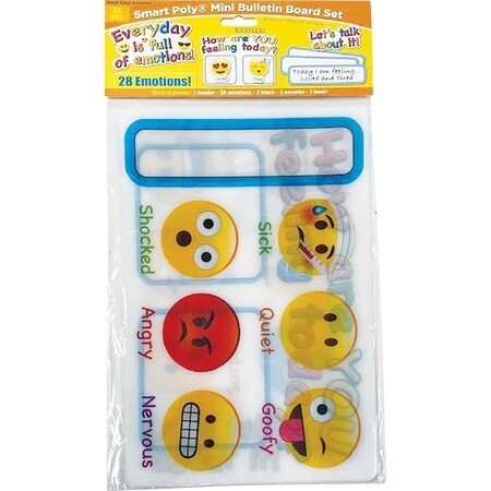 Ashley Smart Poly Mini Bulletin Board Set, Emoji Emotions, 28 ct 96006
