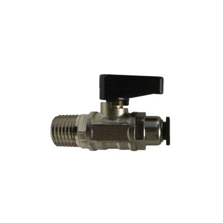 First Fitting & Fastener 1/4T X 1/8 MPT MINI BRASS BALL VALVE CHROME PLATED, NYLON HANDLE 28407MID