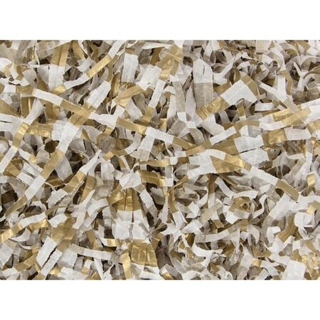 Nashville Wraps Gold Metallic Stripe Tissue Paper Shred, 18 oz. Bag 4XGMS