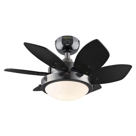 Brightbomb 24 in. Gun Metal Opal Frosted Glass Indoor Ceiling Fan with Reversible Blades Black & Graphite BR2690150