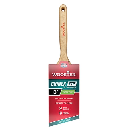 Wooster 3" Angle Sash Firm, Chinex FTP Bristle, Paint Brush, Wood Handle 4410-3