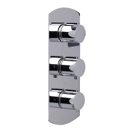 Alfi Brand Polished Chrm Concealed 3-Way Thermostatic Valve Shower Mixer Rnd Knob AB4001-PC