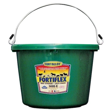 Fortex Fortiflex Utility Pail, 8 qt Volume, Fortalloy Rubber Polymer, Green N4008GR