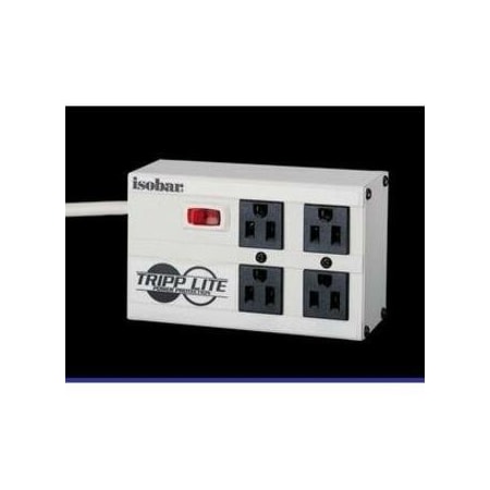 Tripp Lite Outlet Strip, Surge, 5-15R, 5-15P, 6 ft., Black/Light Gray ISOBAR4