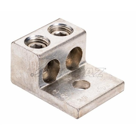 Topaz Solderless Double Hole Lug, Aluminum, 2 AWG to 600 MCM 2818